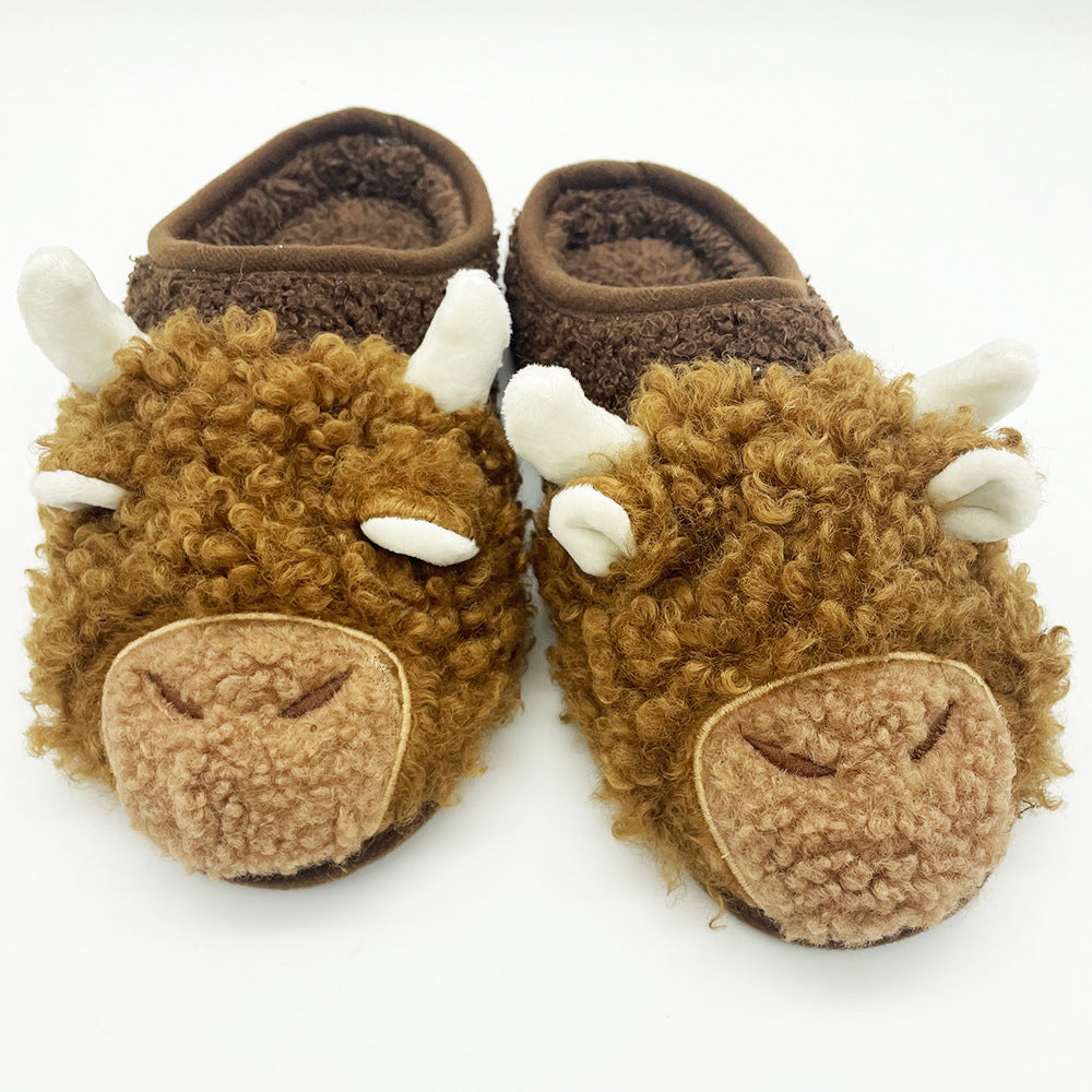 Wholesale New Highland Cow Slippers Scottish Yak Amazon Yak Plush Slippers